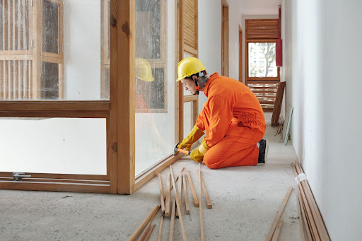 A worker on site after using window and door industry software.